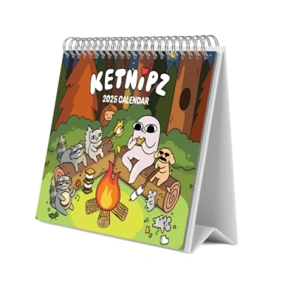 Image of Grupo Erik Desk Calendar 2025 Ketnipz 8 x 7 inches 20 17 cm 12 Month Planner, Desktop Cute 2025,