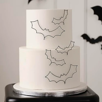Image of Ginger Ray Halloween Black Wire Bat Party Cake Decorations Pack of 5