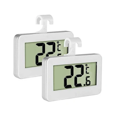Image of Fridge Thermometer Refrigerator Thermometer,INRIGOROUS Pack of 2 LCD Digital Freezer Monitor with Hanging Hook and Retractable Stand