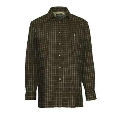 Image of Champion Mens Milton Country Fleece Lined Long Sleeve Shirt Green Small