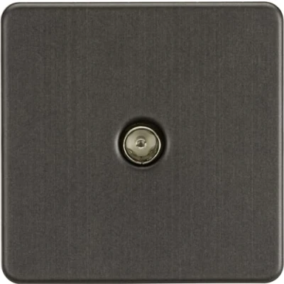 Image of KnightsBridge Screwless 1G TV Outlet (Non Isolated) Smoked Bronze