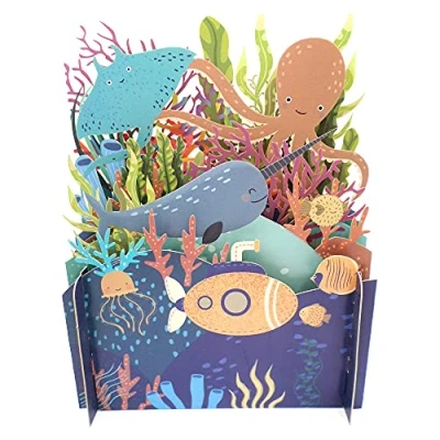 Image of Children&#039;s Life Under The Sea 3D Pop Up Birthday Greeting Card by Alljoy Cards KID018