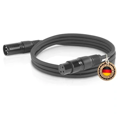 Image of ETEC, XLR Cable, Microphone Male to Female Connection Black, 5.00m