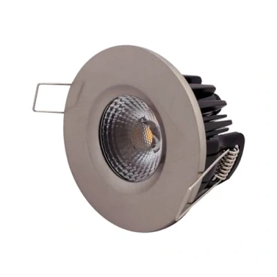 Image of Leyton Lighting Elan 3K BN Dimmable LED Downlight, IP65, Brushed Nickel, Warm White