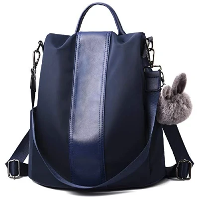 Image of Charmore Women Backpack Ladies Rucksack Waterproof Nylon School bags Anti theft Dayback Shoulder Bags, L, Navy large