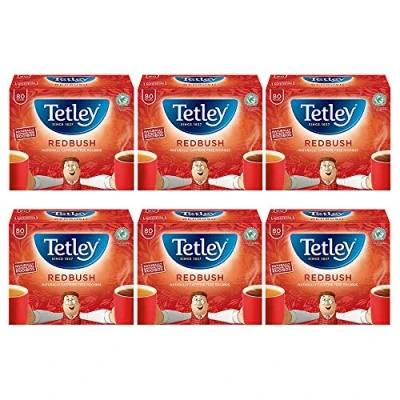 Image of Tetley Redbush 40 Teabags 100 G (pack Of 6, Total 240 Teabags)