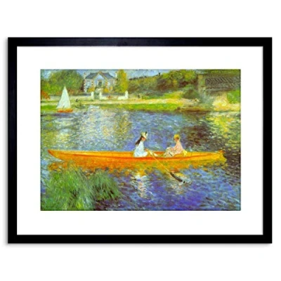 Image of Wee Blue Coo PAINTING RENOIR SEINE OLD MASTER FRAMED PICTURE ART PRINT F97X9236