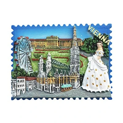 Image of 3D Austria Vienna Refrigerator Fridge Magnet Tourist Souvenirs Handmade Resin Craft Magnetic Stickers Home Kitchen Decoration Travel Gift