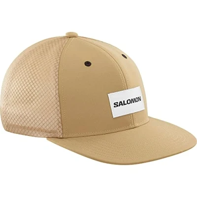 Image of Salomon Trucker Unisex Cap with Flat Visor, Soft and Breathable Mesh, Recycled Fibers, Protect from the Sun, Bold Style, Yellow, Medium/Large