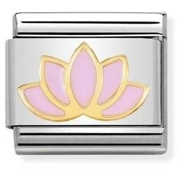Image of Nomination Classic Gold Lotus Flower Flowers &amp; Nature Charms