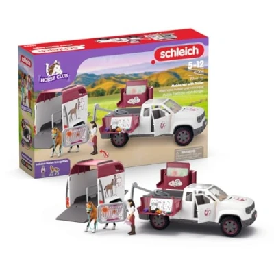 Image of schleich 42704 Mobile Vet with Trailer, from 5 years, HORSE CLUB Playset, 90 pieces