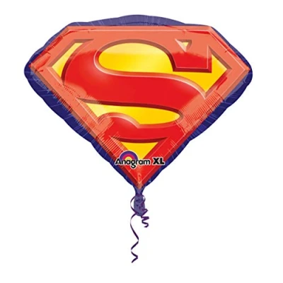 Image of Amscan 2969201 Superman Emblem Foil SuperShape Balloon 26&quot;