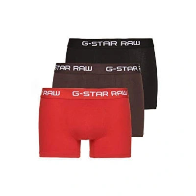 Image of G STAR RAW Men&#039;s Classic Trunk Color 3 Pack, Multicolour (dk flame/deep bordeaux/black D05095 2058 8527), S