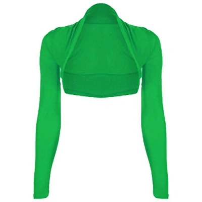 Image of WearAll Ladies Long Sleeve Shrug Womens Bolero Cardigan Top Jade 20 22