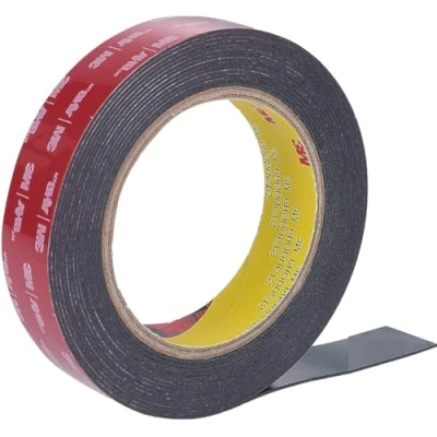Image of CANOPUS 3M Double Sided Tape VHB 5952 (19mm x 3m) Heavy Duty Waterproof Mounting Tape, Number Plate Sticky Strong for Home Decor, Indoor, Outdoor use, Black