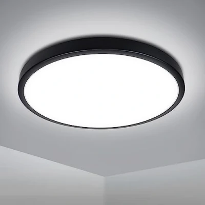 Image of EXTRASTAR 12W Bathroom Black Border Ceiling Light, 1160LM, 81W Equivalent, IP54 Cool White 6500K Round Modern Lightning for Living Room, Bedroom, kitchen, Corridor, Office and More, Ø 280mm