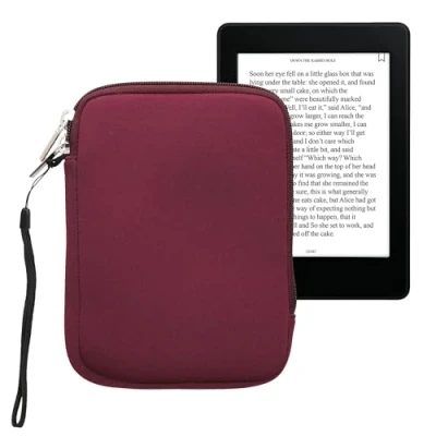 Image of kwmobile Neoprene e Reader Pouch Size 6&quot; eReader Universal eBook Sleeve Case with Zipper Berry