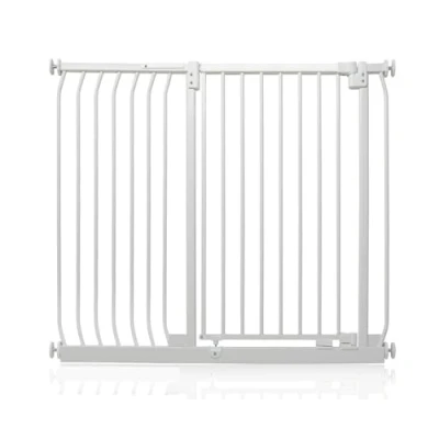 Image of Safetots Extra Tall Elite Safety Gate, 116cm 125cm, Matt White, 96.8cm in Height, Pressure Fit Stair Baby Gate for Doors Hallways and Spaces, Barrier, Easy Installation