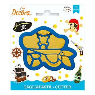 Image of DECORA 0255099 Pirate MASK Plastic Cookie Cutter, Plastica, Blue