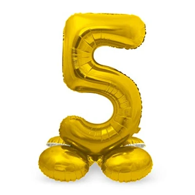 Image of Folat Foil Balloon with Standard Number 5 Gold 72 cm
