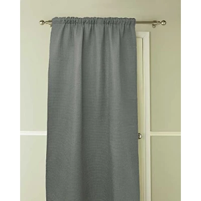 Image of COUNTRY CLUB Aria Design Embossed Thermal Door Curtain 117x213cm Helps Reduce Energy Costs Fuel Bill Friendly Product Choice of Colours (Charcoal)
