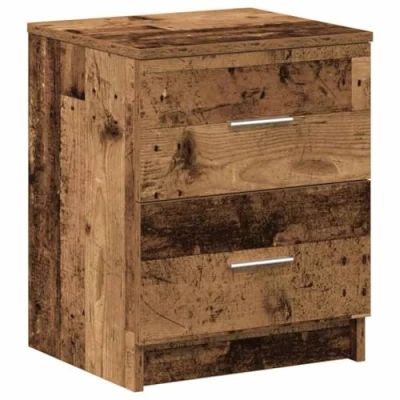 Image of vidaXL Bedside Cabinet/Nightstand 2 Drawers, Grey Engineered Wood, 40x36x50 cm, Bedroom/Side Table