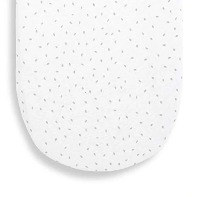 Image of The Little Green Sheep Moses Basket Fitted Sheet, Organic Linen &amp; Cotton Blend Sheet fits Most Baskets 30x70cm to 35x75cm, White with Rice Print