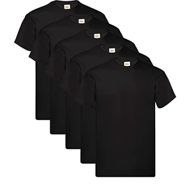 Image of Fruit of the Loom, shirt, 5 Black + 1 Hl Purchase Notepad, L