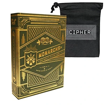 Image of Green Monarch Playing Cards Theory 11 Deck and Cipher Bag