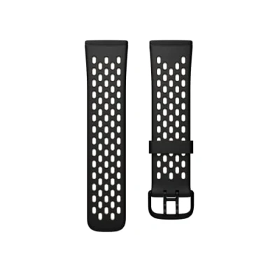 Image of Fitbit Versa 3 / Sense Sport Band Accessory, Black/Lunar White