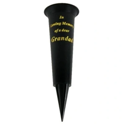 Image of In Loving Memory Grandad grave flower vase funeral spike