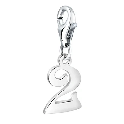 Image of Nenalina 713257 000 Number 2 Pendant in 925 Sterling Silver For All Standard Charm Bracelets