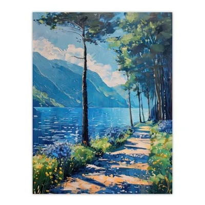 Image of Artery8 Lake District Acrylic Landscape Summer England Living Room Large Wall Art Poster Print Thick Paper 18X24 Inch