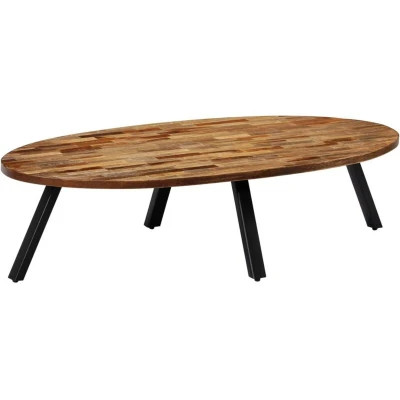 Image of vidaXL Coffee Table Solid Reclaimed Teak Oval 120x60x30 cm