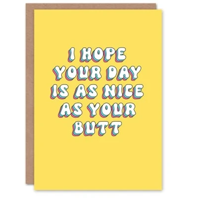 Image of Artery8 Birthday Card Hope Day Nice as Butt Fun Funny Rude Adult Humour Joke For Her Wife Woman Partner Girlfriend Greeting