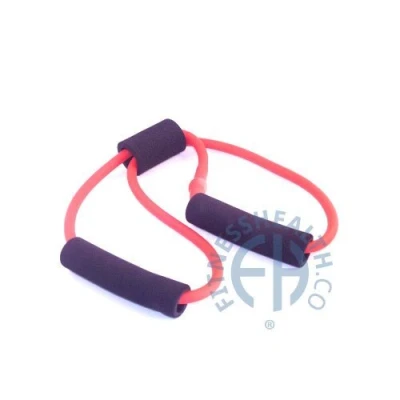 Image of FH Resistance Exercise Band Pilates Toning Equipment Figure 8 Latex Red Tube