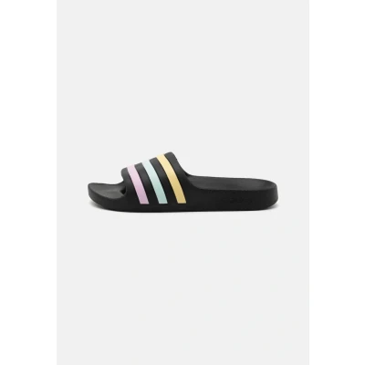 Image of adidas Performance Adilette AQUA Unisex Pool slides for kids, Size: 13K, Core black/orange tint/halo mint Synthetics