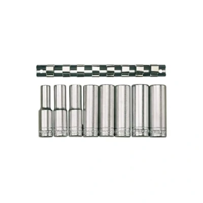 Image of Teng M1207 9 Piece Clip Rail Socket Set M Etric 1/2in Square Drive