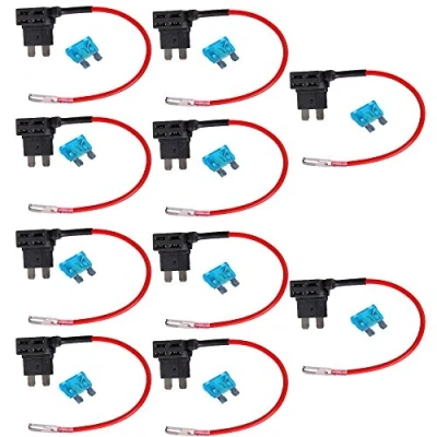 Image of Mintice™ 10 X 12V Standard Add A Circuit Fuse Tap Piggy Back Blade Holder Plug Socket Car Vehicle