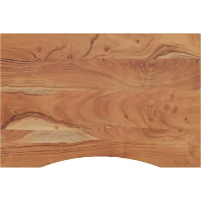 Image of vidaXL Desk Top 80x60x2.5 cm, Rectangular, Solid Acacia Wood, Versatile and Comfortable Design, for Office/Dining Room, Easy to Clean, Brown&#039;.