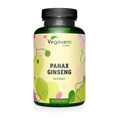 Image of Vegavero Panax Ginseng 4,800 mg (8:1 Extract) with 20% Ginsenosides NO Additives 120 Vegan Capsules Korean Red