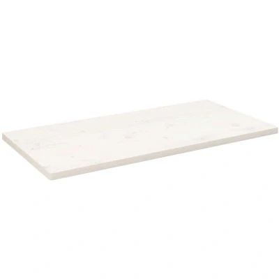 Image of vidaXL Solid Pine Wood White Table Top Rectangular 110x60x2.5 cm, Ideal for Multiple Furniture types, Commercial and Home Use