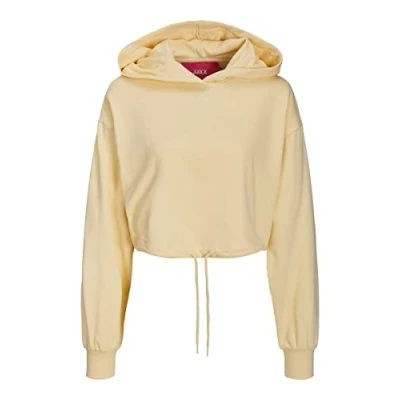 Image of JJXX Women&#039;s Jxalfa Loose Every Crop Hoodie Hooded Sweatshirt, Sunlight, XS