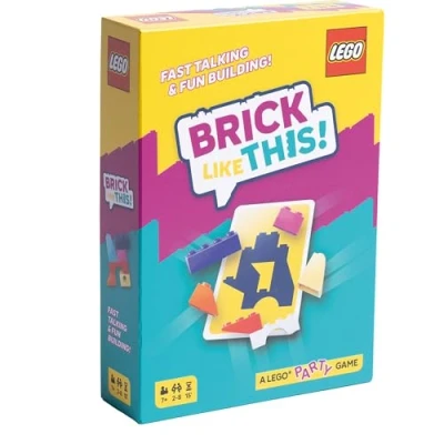 Image of Asmodee Brick Like This! The Official LEGO Party game A fast, fun, building for families, kids, teens, adults Play in 15mins, with 2 8 Players, Ages 7+, English Version