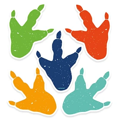 Image of Amscan 9915519 Dino Mite Dinosaur Kids Birthday Party Floor Footprint Stickers 2 Pack