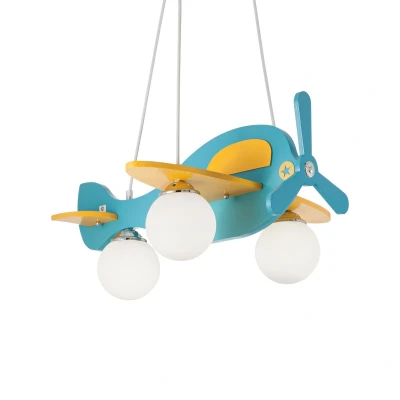 Image of Avion Blue And Yellow Aeroplane Pendant, E14