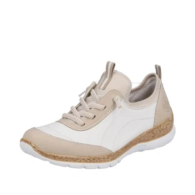 Image of Rieker Women&#039;s N4253 Sneaker, White Combi, 3.5 UK