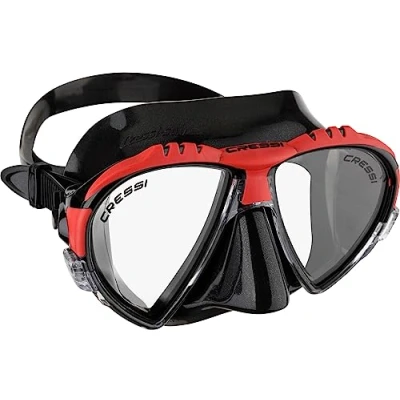 Image of Cressi Matrix Mask Diving, Apnea and Snorkeling Soft Silicone, Black/Red