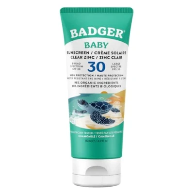 Image of Badger Baby Sunscreen Cream SPF30 Broad Spectrum &amp; Water Resistant Protects From UV Rays (87ml)