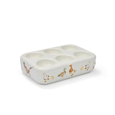 Image of Cooksmart British Designed Ceramic Egg Holder Storage Tray For All Sizes Types Of Kitchens Buttercup Farm